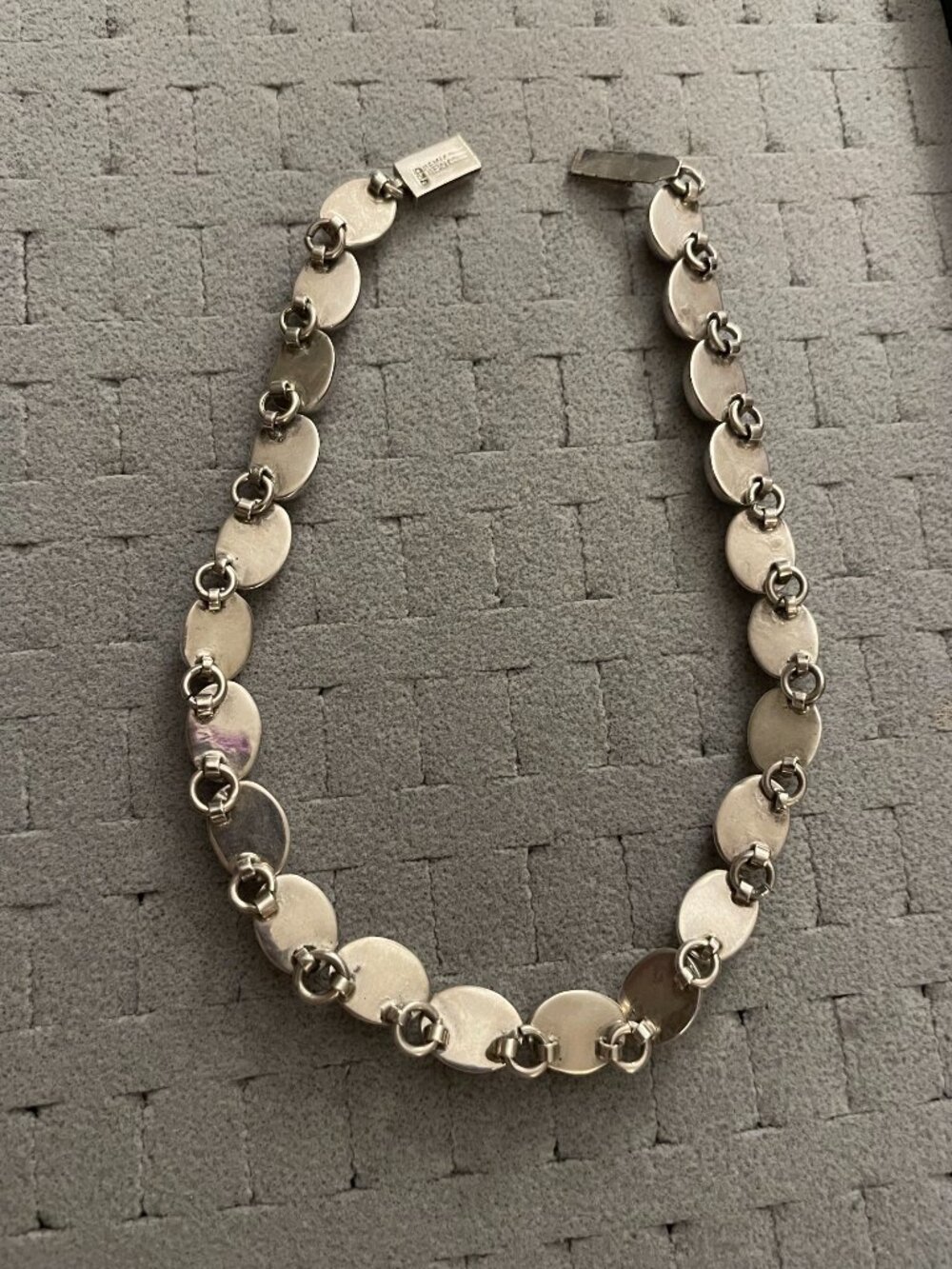 LAST Vintage Taxco Sterling Silver Necklace 86 grams 15" Mid Century Mexico 925 - Picture 10 of 15